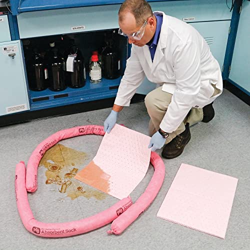 PIG Hazmat Chemical Absorbent Socks - 12 Pack - ext. Dia. 3" x 46" L - Absorbs up to 100 oz. per Sock - 124CR - size: 12-Pack