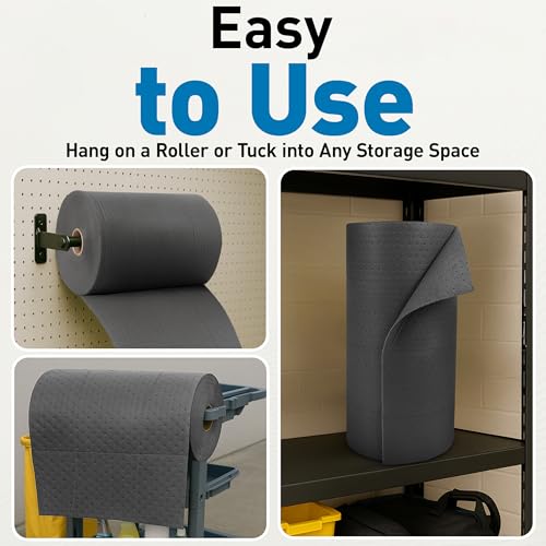 Raxwell Universal Oil Absorbent Mat Roll, Perforated, 250 GSM, 30" x 150 ft - size: 375 Sheets Rolls