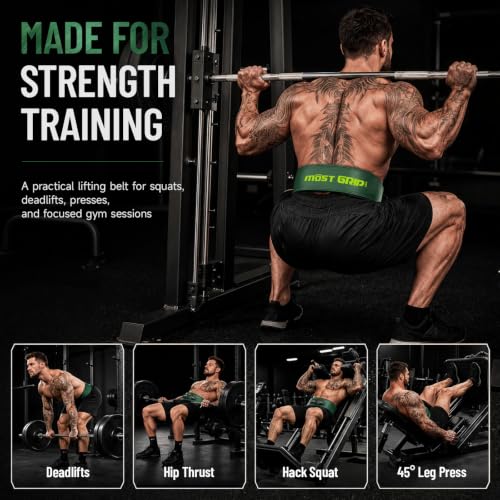 10mm Quick Lock Lever Belt Weightlifting for Men Women - color: Green, size: L(34-40inches)