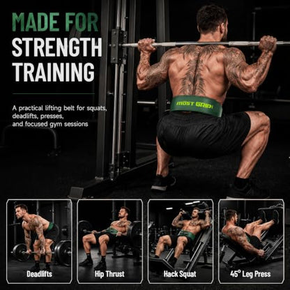 10mm Quick Lock Lever Belt Weightlifting for Men Women - color: Green, size: L(34-40inches)