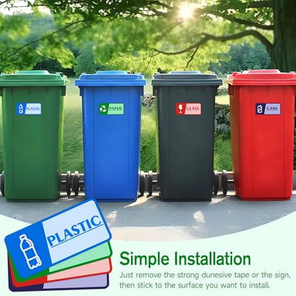 4PCS Recycle Stickers for Trash Bins，Self-adhesive Waterproof and Fade Resistant Trash Recycle Stickers, Recycling Labels for Trash Can for Home, Office, Apartment, Hotel, School and Public Area - color: paper Recycle Stickers