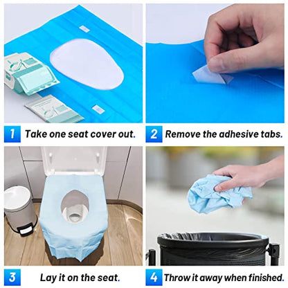 80 Pack Disposable Toilet Seat Covers - Waterproof 16x24 Inch Extra Large Individually Wrapped Toilet Seat Shields Travel Accessories for Adults Kids - size: 80 Pack, XL