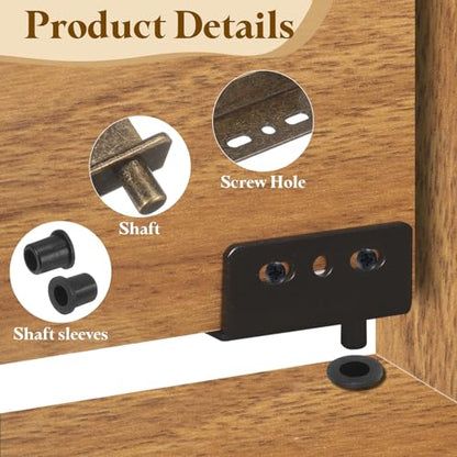 uxcell 4Set Pivot Hinge, 40 x 18 mm Heavy Duty Iron Concealed Shaft Door Hinges with Bushing Kit for Furniture Cabinets Wood Doors, Bronze - color: Bronze