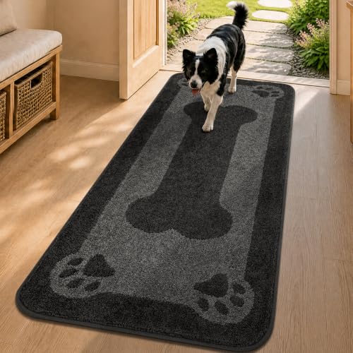 BSICPRO Dog Door Mat 24"x59", Charcoal Gray Dirt Trapping Mud Mat - color: Charcoal Gray, size: 24"x59"