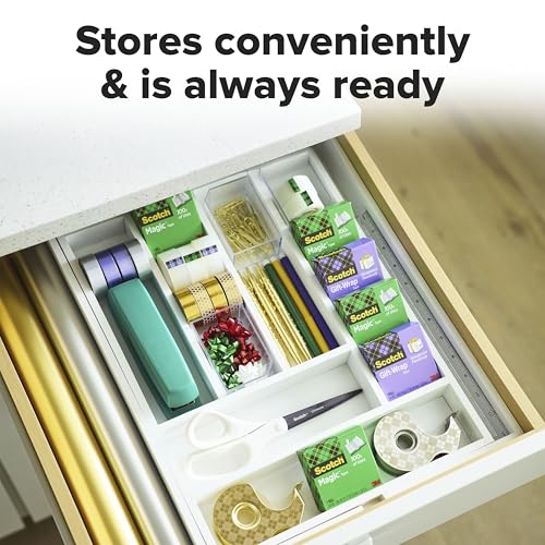 Scotch Magic Stainless Steel Dispenser with 2 Rolls Tape, 3/4 in x 600 in (19 mm x 15.2 m)