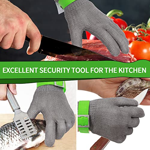 Aillary Level 9 Cut Resistant Kitchen Glove,Food Grade,Machine Washable,Stainless Stell Wire Metal Mesh Safety Work Glove for Mandolin,Meat Cutting,Oyster Shucking,and Wood Working(Small) - size: Small