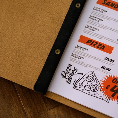 Inko Horeca - Wooden Menu Holder 11.8 х 9 inch - Menu Book for Restaurant - Hard Folding Menu Covers - Wooden Cafe Menu Folder Book for Bar - Bar Menu Sign (Oak) - color: Oak