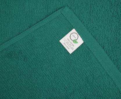 Salon Towels – Pack of 24 (16"x27") 100% Cotton Ring Spun (Not Bleach Proof) Ultra Soft, Highly Absorbent Hand Towels – Bulk for Spa, Gym & Salon (Dark Green) - color: Dark Green