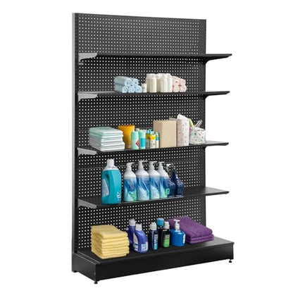 Eastern Tree 4 Packs Gondola Shelves 47 1/4”L x 13 1/2”W for Industrial Grade Black Pegboard Display Stand, 4 Shelves fit to 4x6.5 Feet Gondola Units - size: 4 Packs 4 Feet Width