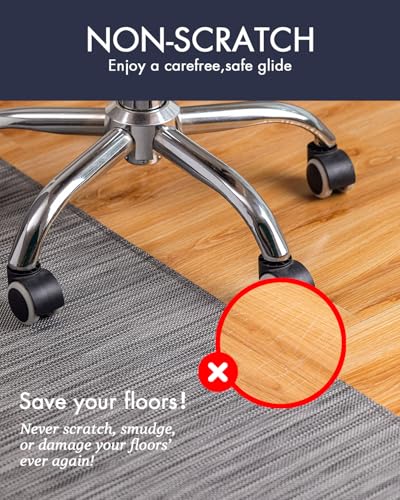 Baroyal Office Chair Mat for Hardwood Floor, Anti-Slip PVC, 30 x 48 Inch - color: Light Grey, size: 30" x 48"
