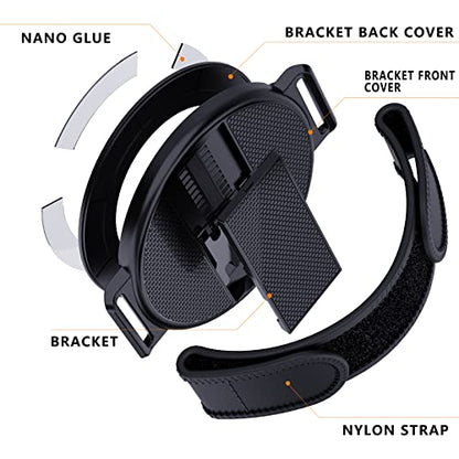 360 Degree Rotating Sticky Tablet Stand, Multi-Angle Adjustable Adhesive Tablet Stand with Hand Strap, Compatible with iPad Pro 11/12.9, Air, Samsung Galaxy Tabs, 9.7"-13" Tablets - color: Black, size: 6.22inch