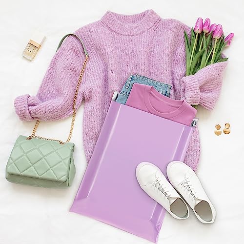 Fuxury 12 x 15.5" Poly Mailers 500Pcs,Bulk Shipping Bags For Clothing - color: Light Purple, size: 12x15.5" 500pcs