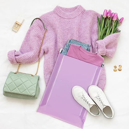 Fuxury 12 x 15.5" Poly Mailers 500Pcs,Bulk Shipping Bags For Clothing - color: Light Purple, size: 12x15.5" 500pcs