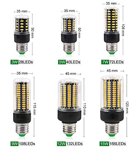 KLED 4Pack LED Corn Bulb, Super Bright, 15W(120W Equivalent), 1500 lumen, Cool White, LED Light Bulb, Medium Base E26, CRI 85+, For Garage Warehouse High Bay Barn Backyard (Cool White-6000K, 15 Watts)