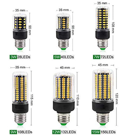 KLED 4Pack LED Corn Bulb, Super Bright, 15W(120W Equivalent), 1500 lumen, Cool White, LED Light Bulb, Medium Base E26, CRI 85+, For Garage Warehouse High Bay Barn Backyard (Cool White-6000K, 15 Watts)