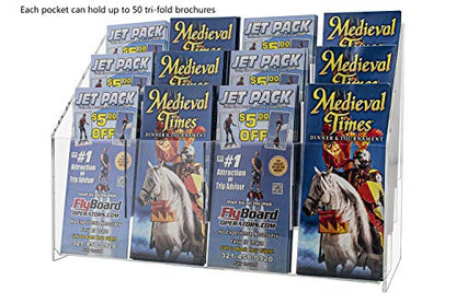 Brochure Holder Multi Tier 12 Pocket for 4"W Trifolds and Menus