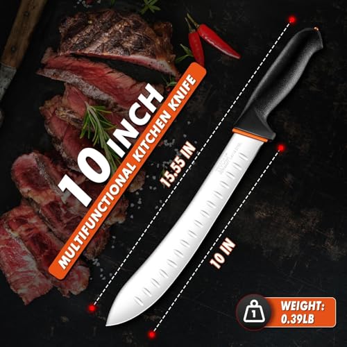 TIVOLI Bullnose Knife 10 Inch - Butcher Knife with Non-Slip Softgrip - size: 10"