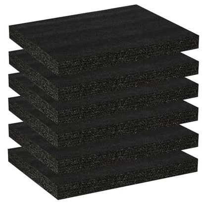 Black High Density Foam Insert Board 16'' x 12'' x 1.5'' for Case, 6pcs