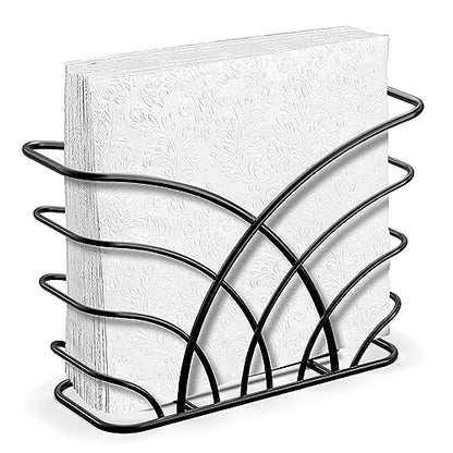 Napkin Holder for Table, Black Iron Upright Paper Dispenser - color: P - Luncheon Napkin Holder - Black, size: Luncheon Napkin Holder