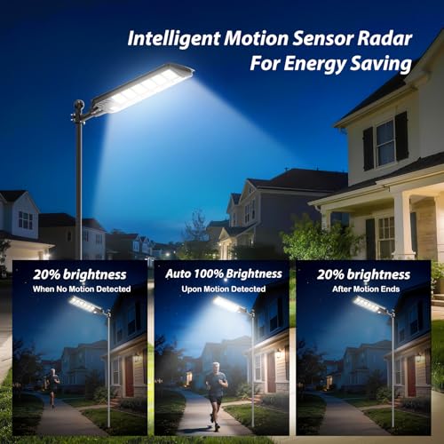 10000W Solar Street Lights Outdoor, IP67 Large Commercial Parking Lot Light - size: 10000W Large 1 Pack