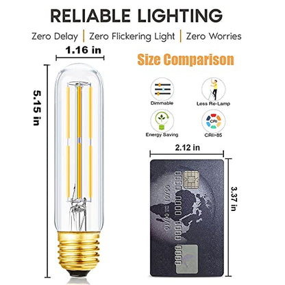T10 Led Bulb Dimmable 6W Led Tubular Bulbs 60 Watt Incandescent Bulb 3000K - color: 6w=60w Soft White 3000k 6p