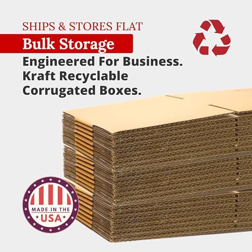 BOX USA Medium E-Commerce Boxes, 14x10x6" 25-Pk for Shipping & Packing - size: 14x10x6 25-Pack Cost Saver
