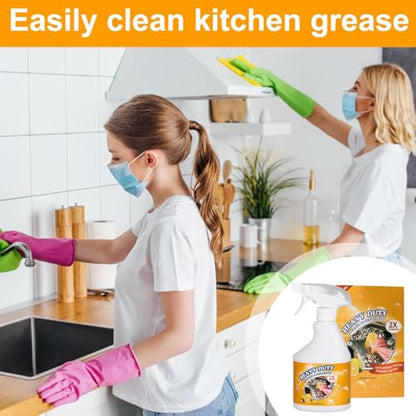 16.9 Fl Oz Clean Up Kitchen Oil Stains Spray, Kitchen Heavy Duty Cleaner Spray,All-Purpose Oil Stain Remover and Degreaser Spray, Multipurpose Foam Cleaner Spray, Kitchens Grease Cleaner