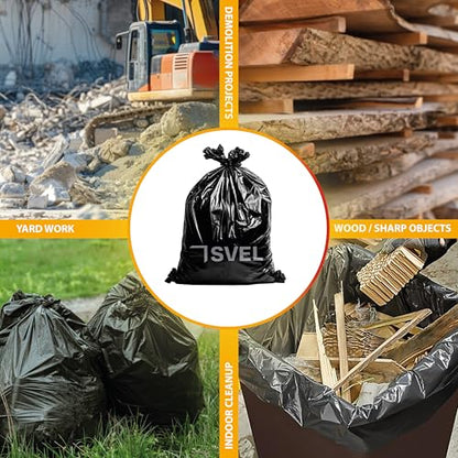 Heavy Duty Industrial Contractor Bags 42 gallons 2 Mil - 33" x 48" Thick and Tough Trash Bag for Construction, Commerical, Yard, Outdoor use. (160)