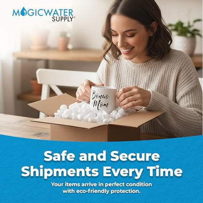 MagicWater Packing Peanuts for Shipping - White - S Shaped - .25 Cu Ft - size: 1/4 Cu Ft