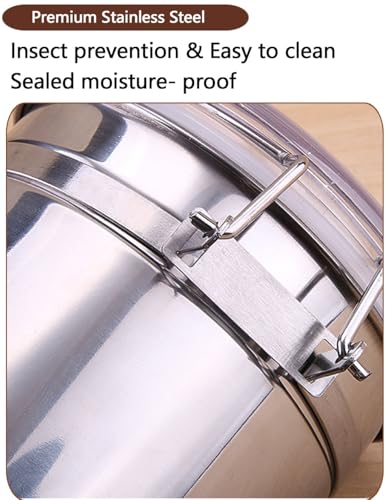 Walktosun Stainless Steel Food Container with Clear Lids Airtight Storage Container Stackable Small Canisters Kitchen Pantry Storage for Cereal, Snacks, Candy, Herbs, Spices, Sugar, Tea (1.2L Silver) - color: 1.2L Silver