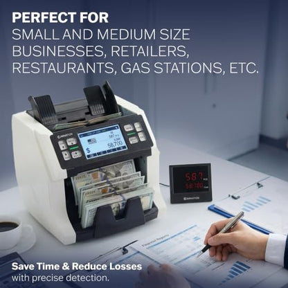 CARNATION Money Counter Machine – Cash Counting & Mixed Denomination Bill Counter, Portable Currency Scanner, Counterfeit Scanner, Dollar Sorter for Commercial, up to 1500 N/M, UV/MG/MT/IR/CIS - size: CN6