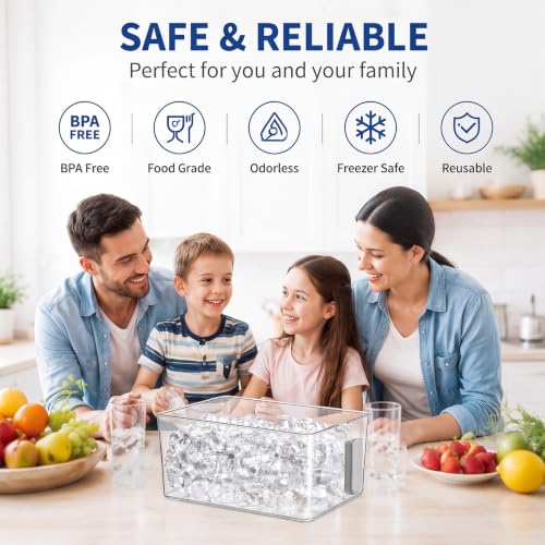 Havawish Ice Storage Bin and Flexible Scoop Set Plastic Freezer Bin - color: Gray, size: 10.83 x 7 x 4.33 in, style: Classic