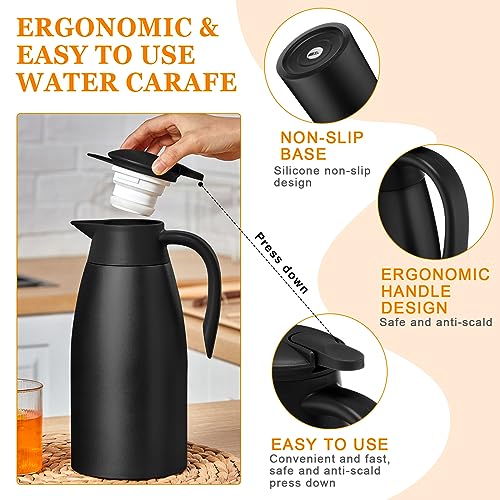 Norme 2 Pcs Thermal Coffee Carafe Creamer, Black, 68 oz - color: Black, size: 68 oz