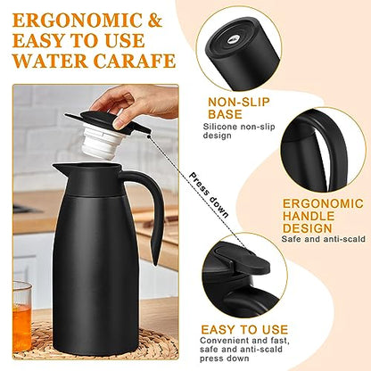 Norme 2 Pcs Thermal Coffee Carafe Creamer, Black, 68 oz - color: Black, size: 68 oz