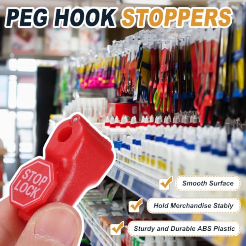 uxcell Pegboard Hook Stop Locks, 6mm Black Display Hook Locks 50Pcs - color: Black, size: 6mm