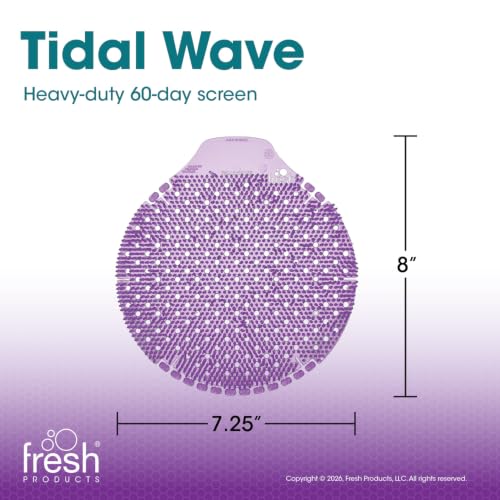 Fresh Products Tidal Wave Urinal Screen Reduce Urine Splash Easy Installation Freshens for 60 Days Long Lasting Fragrance Fabulous Purple Made in USA 6pk Urinal Screens