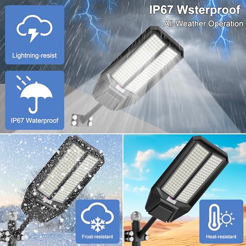 loyoele Bright Solar Street Light Motion Sensor, 11000W Commercial Outdoor - size: XL-11000-2 Pack