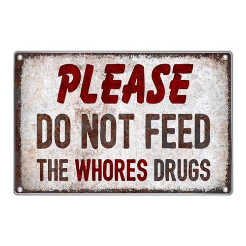 Funny Metal Sign For Bar Pub Dorm Wall Decor Humorous Tin Gag Prank College Room Decoration Vintage Style Art 12 x 8 Inch Kitchen Outdoor Aluminum Home Indoor - color: Dont Do Drugs
