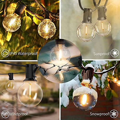 Svater Outdoor String Lights LED 50 FT G40 26 Bulbs Waterproof for Patio - size: 50FT