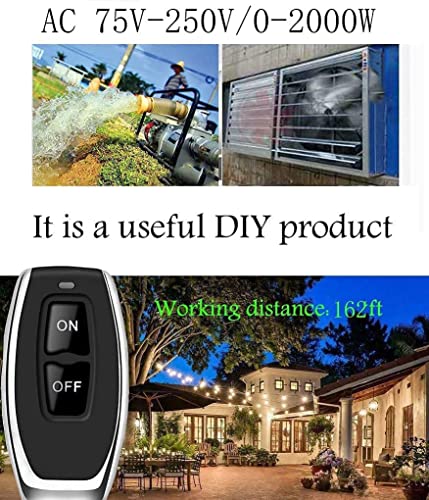 DieseRC 433Mhz Wireless Remote Control Switch AC 110V 120V 240V 220V 30A Relay Receiver with 2 Transmitters for Light Water Pump Household Appliances Farm Irrigation and Electrical Equipment - color: with 2 Transmitters
