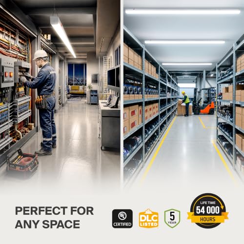 ASD 8ft LED Linear Strip Light Fixture, Emergency Battery Backup - color: White | Emergency, size: 8FT
