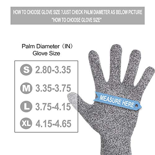 Cut Resistant Gloves Food Grade Level 5 Hand Protection,Kitchen Cut Gloves for Oyster Shucking,Fish Fillet Processing,Mandolin Slicing,Meat Cutting,Wood Carving (X-Large) - size: X-Large (1 Pair)