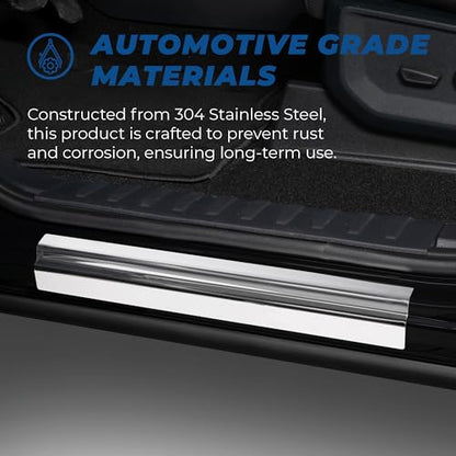 Putco Super Duty Logo Stainless Steel Door Sill Plates Kit - Fits Ford F250/F350/F450/F550 Crew Cab 2023-2027