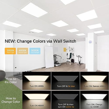 AIKVSXER 8 Pack 2x2 Led Flat Panel Light 40W 3000K/4000K/5000K Switchable - color: 2x2 8PACK