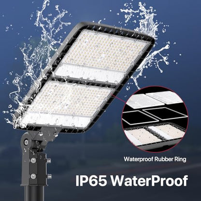 Kifflux 300W LED Parking Lot Lights with Dusk to Dawn Photocell Slip Fitter - size: 300watt 2pack