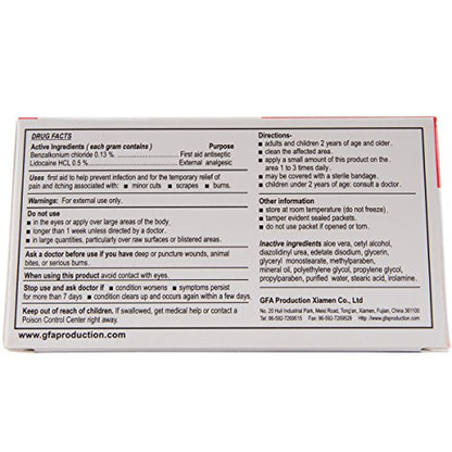 Genuine First Aid First Aid Burn Cream, 0.9g, 10/Box