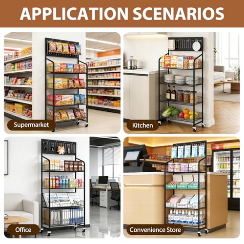 4 Tier Retail Display Rack, Snack Candy Display Shelves 55*23.8*10.5