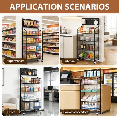 4 Tier Retail Display Rack, Snack Candy Display Shelves 55*23.8*10.5