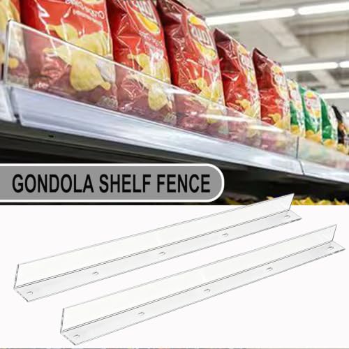Gondola Shelf Fence - Retail Shelf Guard Rail,Clear Acrylic,for Retail Shelving and Display Shelves,10 Pack (3''H x 36''L) - size: 3''H x 36''L
