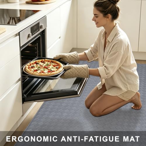 Kitchen Mats and Rugs Cushioned Anti-Fatigue, 35.4" x 59.1", Gray - color: Grey, size: 59.1"L x 35.4"W x 0.4"Th